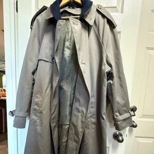Polo Ralph Lauren Men’s Double-Breasted Trench Coat | Taupe Gray | Vintage 90s